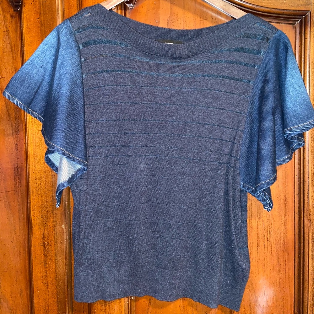 Diesel top with denim sleeves